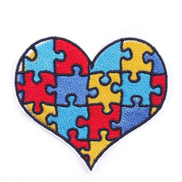 Autism Awareness Heart Embroidered Patch