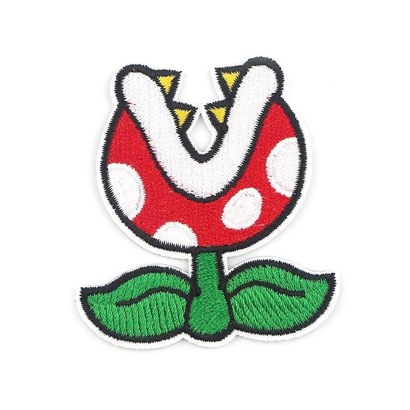 Piranha Plant Super Mario Iron on Patch -   Patches, Embroidered  patches, Iron on patches