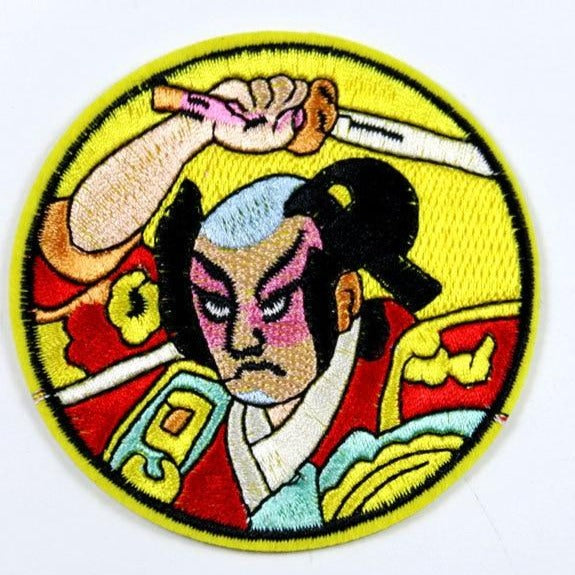 Japanese Samurai Embroidered Patch