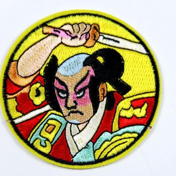 Japanese Samurai Embroidered Patch