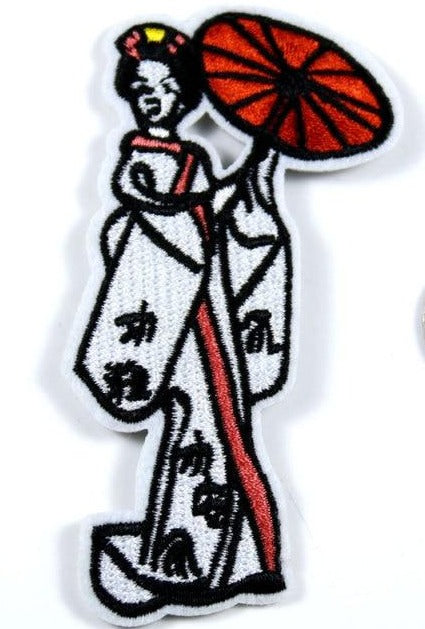 Cute Japanese Geisha Embroidered Patch
