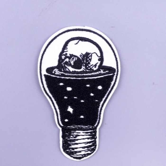 Skull 'Light Bulb' Embroidered Patch