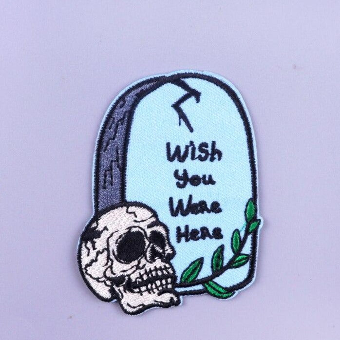 Skull 'Wish You Were Here' Embroidered Patch