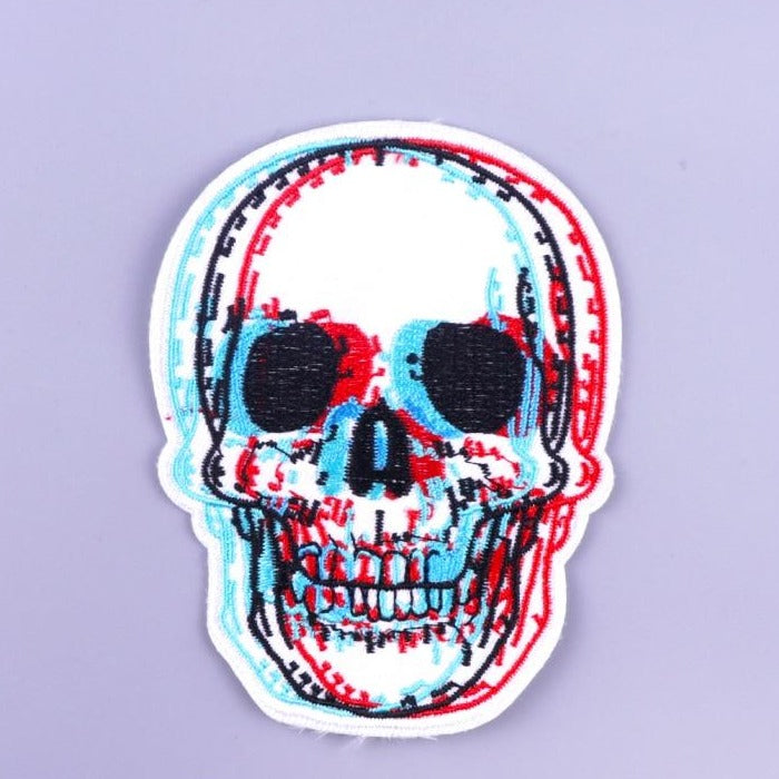 Skull 'Multicolored Face' Embroidered Patch