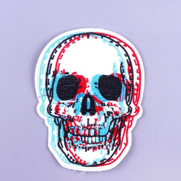 Skull 'Multicolored Face' Embroidered Patch