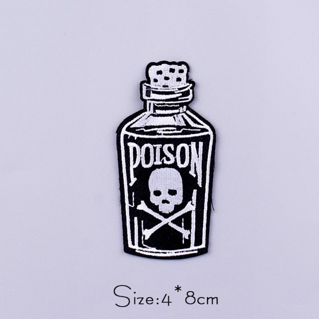 Skull 'Poison' Embroidered Patch