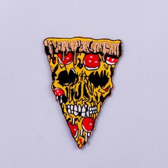 Skull 'Pepperoni Pizza' Embroidered Patch