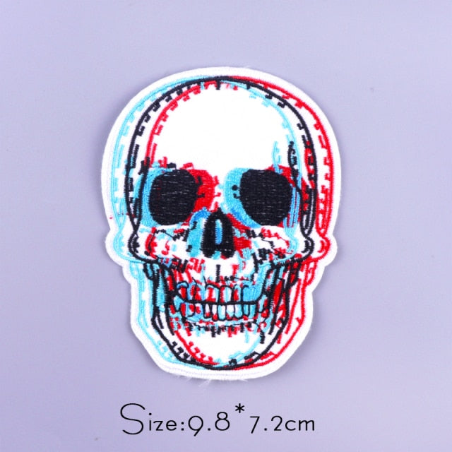 Skull 'Multicolored Face' Embroidered Patch
