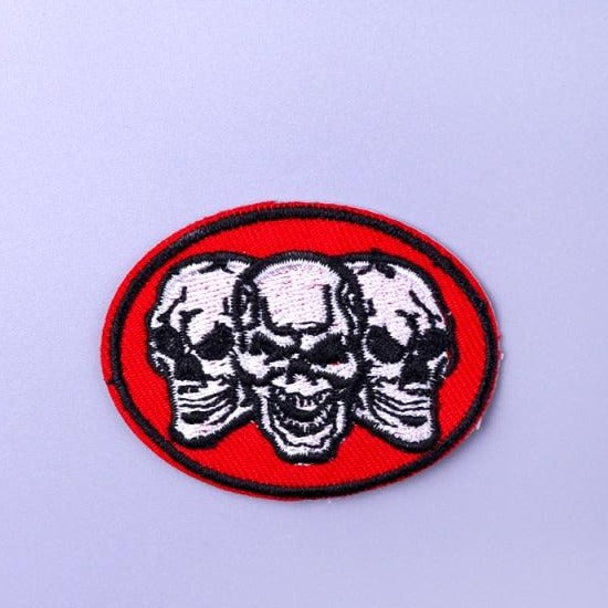 Three Skulls Embroidered Patch