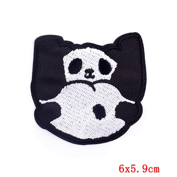 Cute Panda 'Rolling Around' Embroidered Patch
