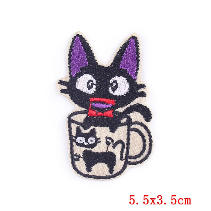 Kiki's Delivery Service 'Jiji In A Mug' Embroidered Patch