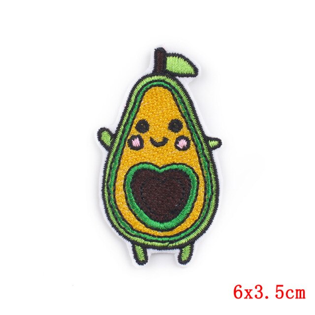 Food 'Avocado Half | Heart' Embroidered Patch
