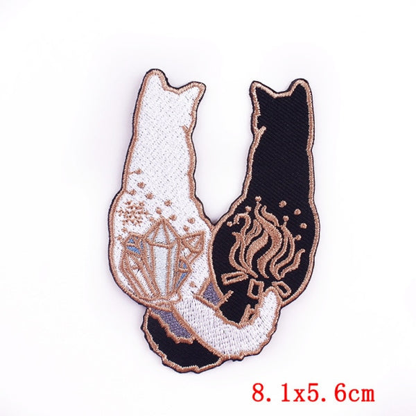 Ice and Fire Cats Embroidered Patch