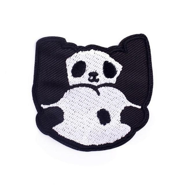 Cute Panda 'Rolling Around' Embroidered Patch