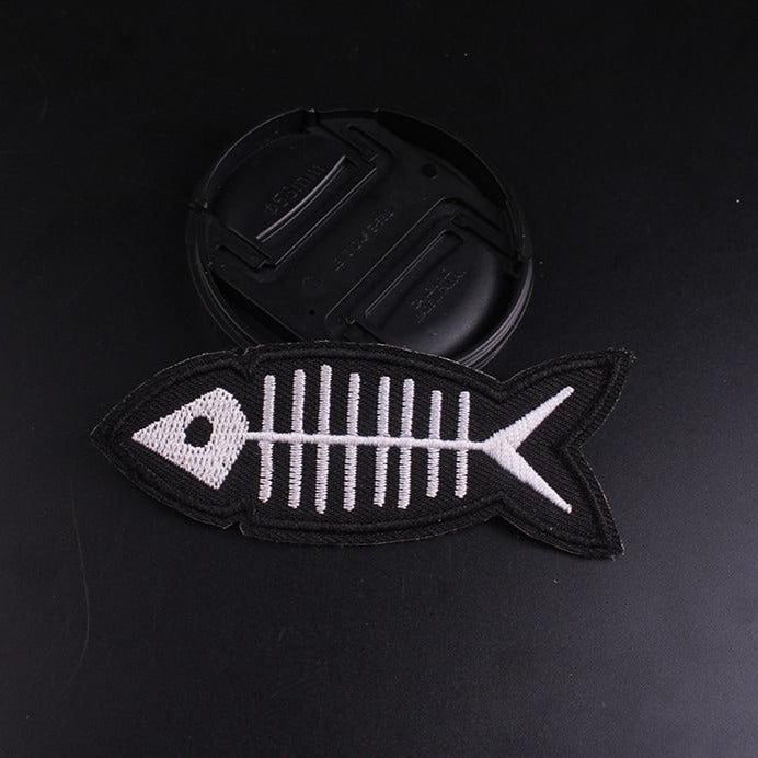 Cool 'Fish Bone' Embroidered Patch