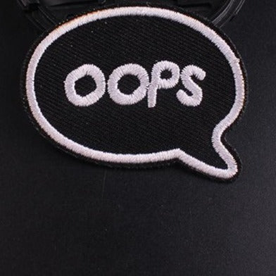 Cool 'Oops' Embroidered Patch