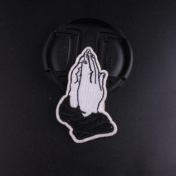 Cool 'Praying Hands' Embroidered Patch