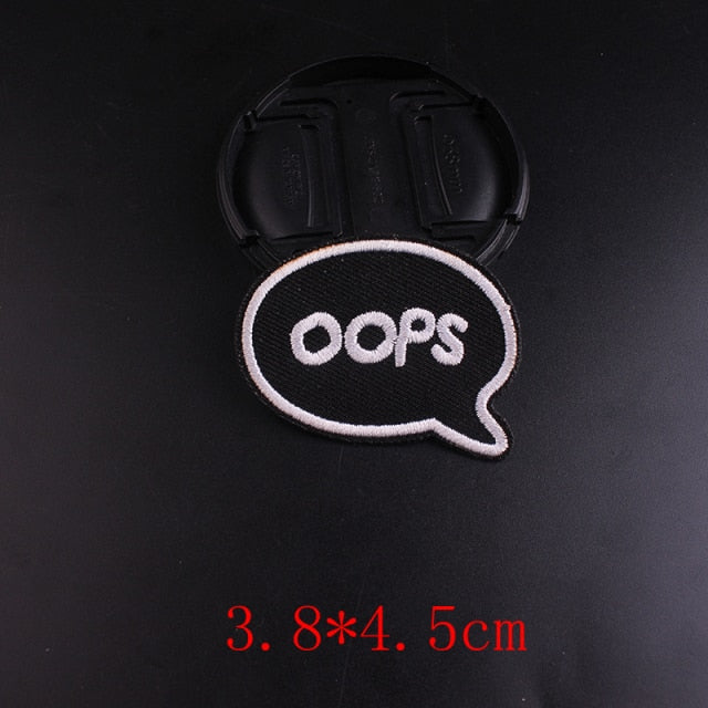 Cool 'Oops' Embroidered Patch