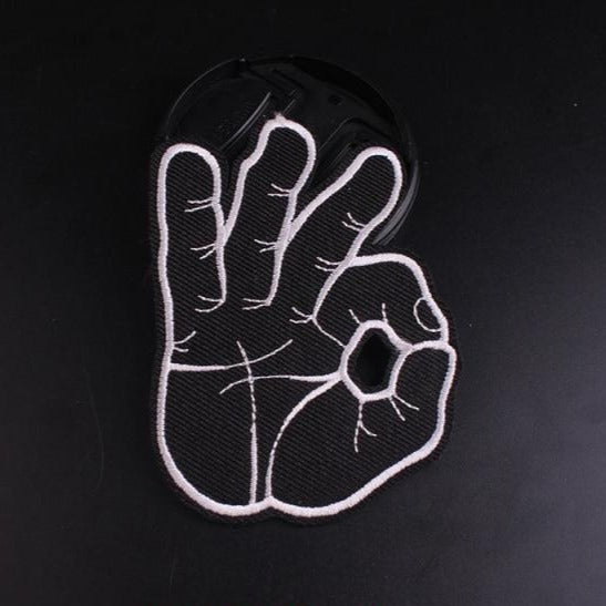 Cool 'Okay Hand Sign' Embroidered Patch