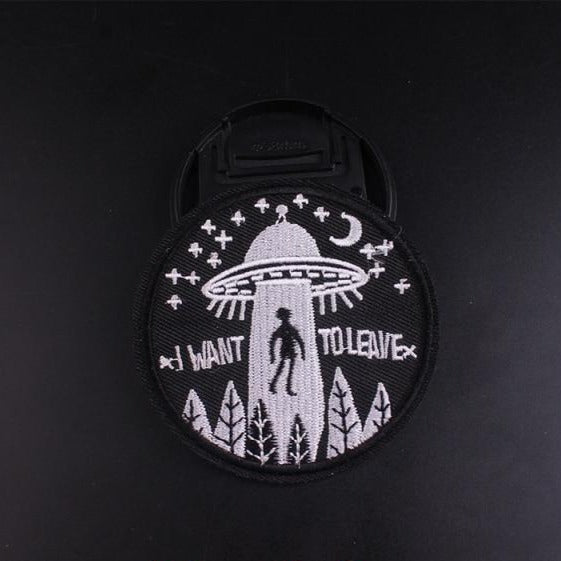 UFO 'I Want To Leave' Embroidered Patch