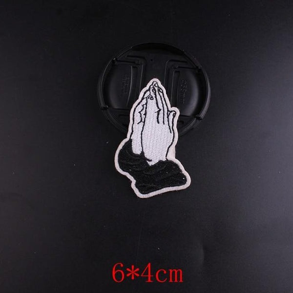 Cool 'Praying Hands' Embroidered Patch