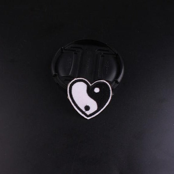 Cool 'Heart Yin Yang' Embroidered Patch