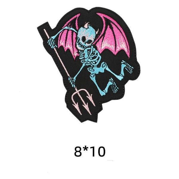 Halloween 'Skeleton Devil' Embroidered Patch