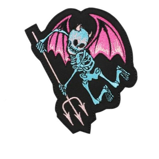 Halloween 'Skeleton Devil' Embroidered Patch