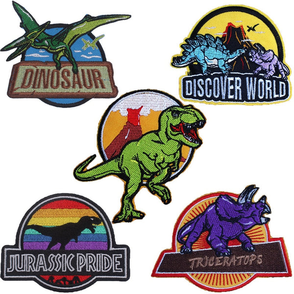 Dinosaur 'Discover World' Embroidered Patch