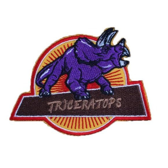Dinosaur 'Triceratops | Purple' Embroidered Patch