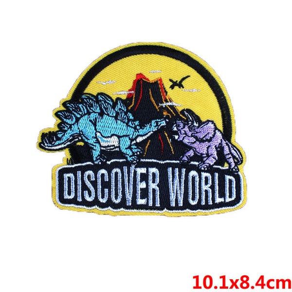 Dinosaur 'Discover World' Embroidered Patch