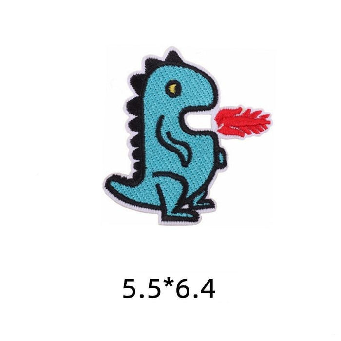 Cute Dinosaur Fire Breathing Embroidered Patch