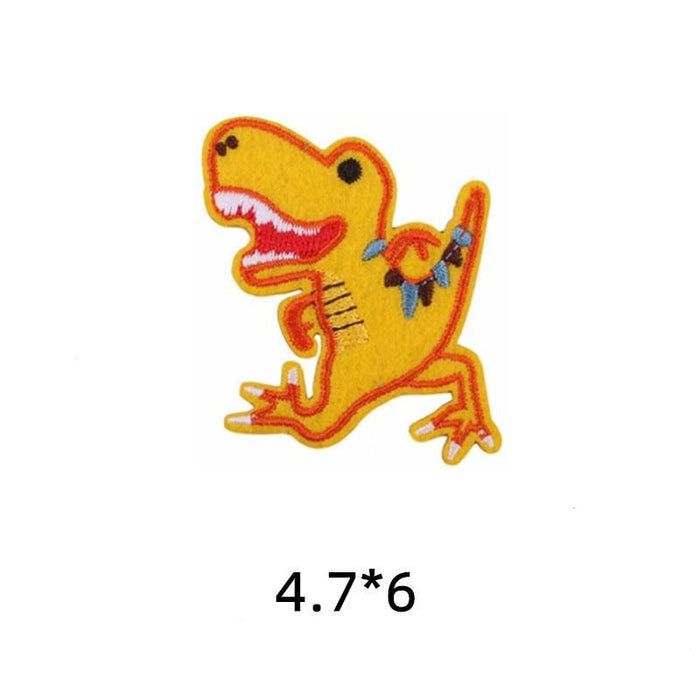 Dinosaur 'T-Rex Cartoon | Yellow' Embroidered Patch