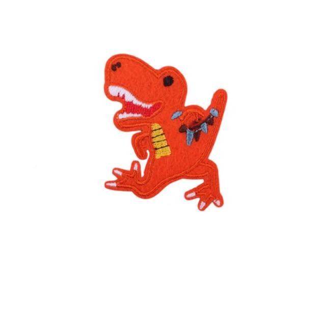Dinosaur 'T-Rex Cartoon | Orange' Embroidered Patch