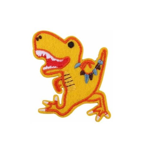 Dinosaur 'T-Rex Cartoon | Yellow' Embroidered Patch