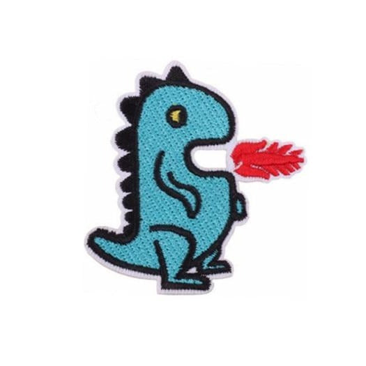 Cute Dinosaur Fire Breathing Embroidered Patch