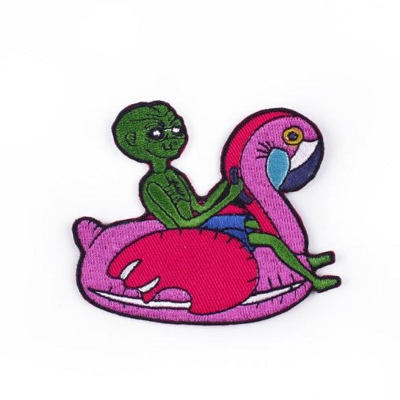 Alien 'Flamingo Ride' Embroidered Patch