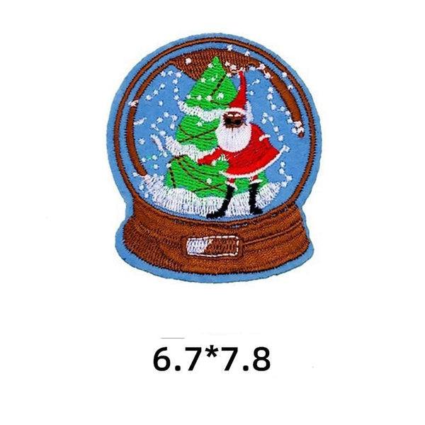 Christmas 'Snow Globe | Santa' Embroidered Patch