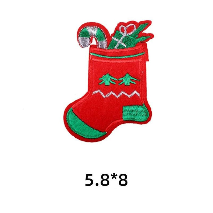 Christmas 'Stocking Stuffer | Red & Green' Embroidered Patch