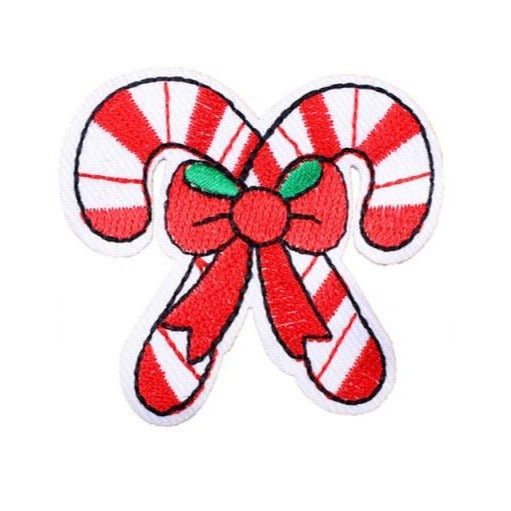 Christmas 'Double Candy Cane' Embroidered Patch