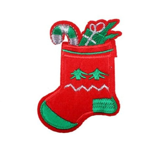 Christmas 'Stocking Stuffer | Red & Green' Embroidered Patch