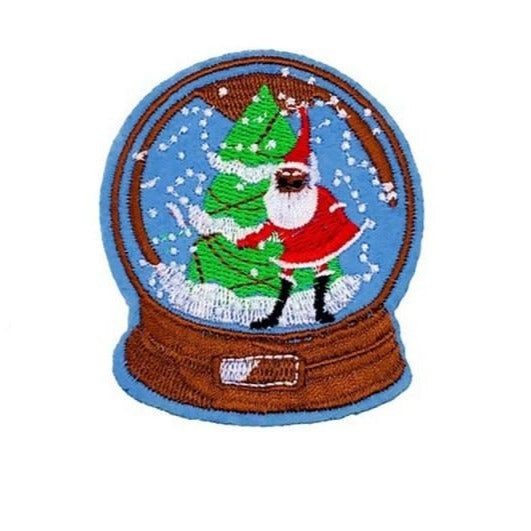 Christmas 'Snow Globe | Santa' Embroidered Patch