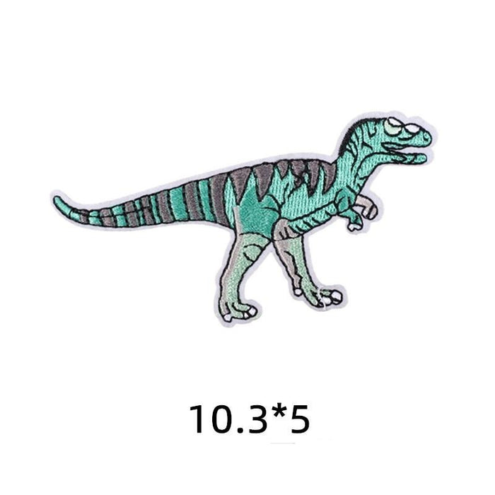 Dinosaur 'Iguanodon | Gray & Arctic Blue' Embroidered Patch