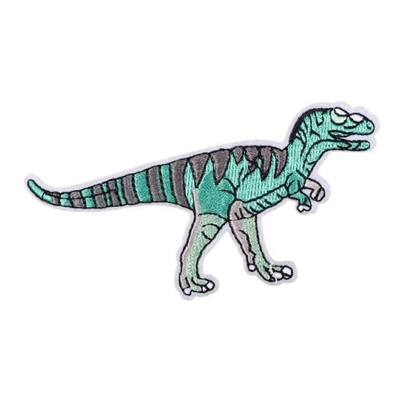 Dinosaur 'Iguanodon | Gray & Arctic Blue' Embroidered Patch