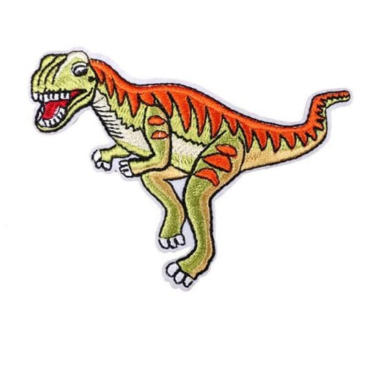 Dinosaur 'Megalosaurus | Orange & Green' Embroidered Patch