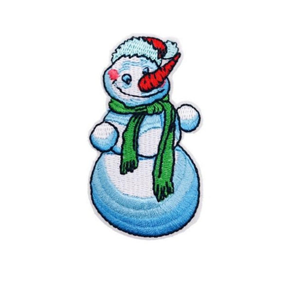 Christmas 'Blue Snowman' Embroidered Patch