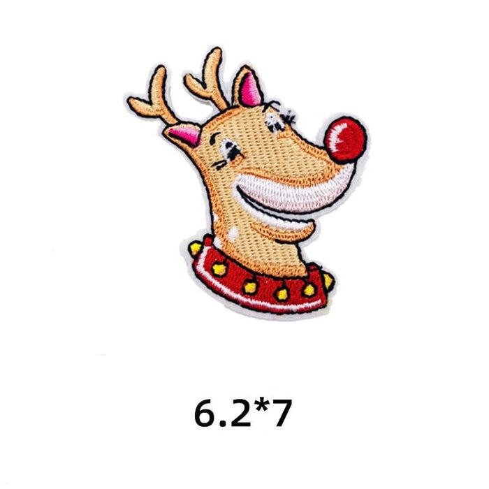 Christmas 'Reindeer | Smiling' Embroidered Patch