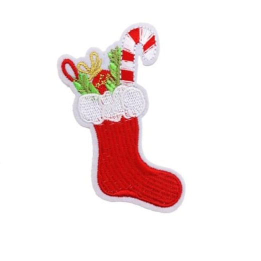 Christmas 'Stocking Stuffer | Candy Cane' Embroidered Patch