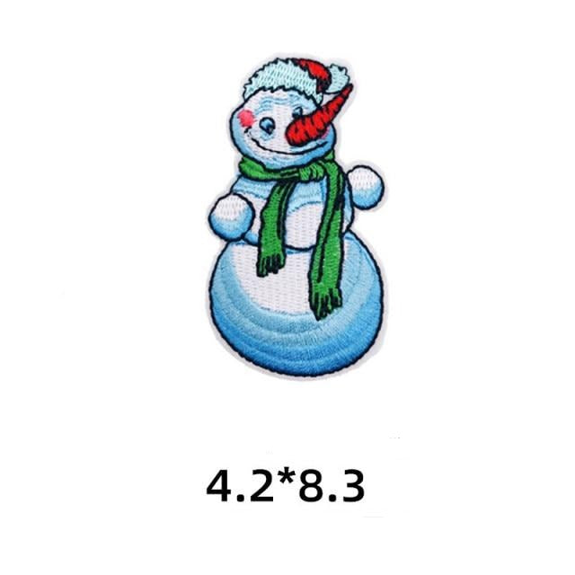 Christmas 'Blue Snowman' Embroidered Patch