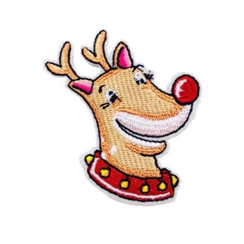 Christmas 'Reindeer | Smiling' Embroidered Patch